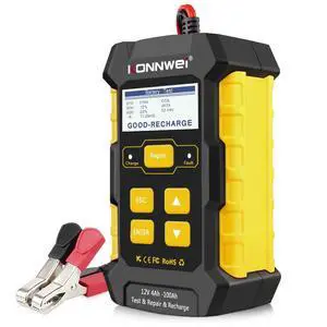 3 in 1 Car Battery Charger, KW510 Battery Tester 12V 5-Amp Fully Automatic Smart Charger Automotive Pulse Repair Maintainer, Trickle Charger Battery Desulfator w/Temp Compensation 3 in 1 Car Battery Charger, KW510 Battery Tester 12V 5-Amp Fully Automatic Smart Charger Automotive Pulse Repair Maintainer, Trickle Charger Battery Desulfator w/Temp Compensation