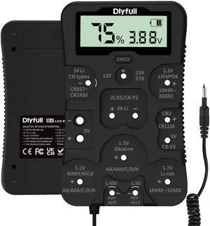 Battery Tester for AA AAA C D 9V etc 12 Types & Household Batteries Checker Battery Tester for AA AAA C D 9V etc 12 Types & Household Batteries Checker