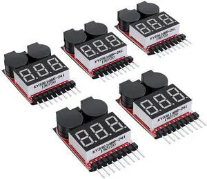 5PCS 2in1 1-8s Lipo Battery Voltage Tester,RC Low Voltage Buzzer Alarm,Battery Monitor Checker Tester for 1-8s Lipo/Li-ion/LiMn/Li-Fe 5PCS 2in1 1-8s Lipo Battery Voltage Tester,RC Low Voltage Buzzer Alarm,Battery Monitor Checker Tester for 1-8s Lipo/Li-ion/LiMn/Li-Fe