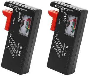 2 Pack Battery Tester, Universal Battery Checker for AA/AAA/C/D / 9V / 1.5V Button Cell Batteries Household Battery Life Level Testers Power Monitor Meter (Requires No Battery for Operation) 2 Pack Battery Tester, Universal Battery Checker for AA/AAA/C/D / 9V / 1.5V Button Cell Batteries Household Battery Life Level Testers Power Monitor Meter (Requires No Battery for Operation)