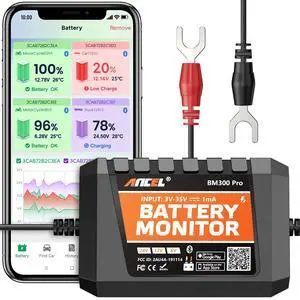 BM300 Pro Battery Monitor - 6V/12V/24V Universal with Bluetooth 5.3 & Reinforced Design, Charging & Cranking Tests, Real-Time Alerts for Lead-Acid & Lithium Batteries in RV, Truck, Marine & More BM300 Pro Battery Monitor - 6V/12V/24V Universal with Bluetooth 5.3 & Reinforced Design, Charging & Cranking Tests, Real-Time Alerts for Lead-Acid & Lithium Batteries in RV, Truck, Marine & More