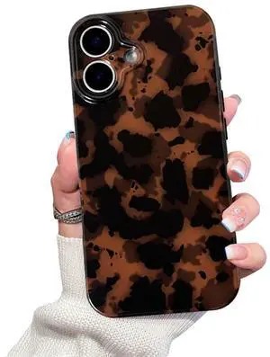 Cute Phone Case for iPhone 17 Case Amber Leopard Slim-Brown Cute Phone Case for iPhone 17 Case Amber Leopard Slim-Brown