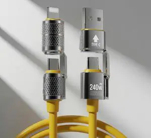 240 Watt Universal Cable, USB C, USB A, Lightning, Compatible for Laptop, Phones, Tablet, Electric toothbrush, Kindle, Headphones, Kitchen Appliances, Power Bank, Tv, Heating Pad, Camera, Gadget, 3'5" 240 Watt Universal Cable, USB C, USB A, Lightning, Compatible for Laptop, Phones, Tablet, Electric toothbrush, Kindle, Headphones, Kitchen Appliances, Power Bank, Tv, Heating Pad, Camera, Gadget, 3'5"