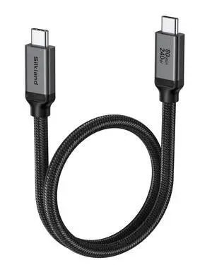 USB4 for Thunderbolt 5 Cable, 80Gbps Data Sync, 240W Charger 1.6FT USB4 for Thunderbolt 5 Cable, 80Gbps Data Sync, 240W Charger 1.6FT