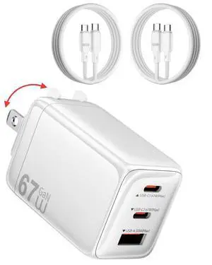 USB C Charger 67W GaN Fast Charging Portable Block for Multiple Device USB C Charger 67W GaN Fast Charging Portable Block for Multiple Device