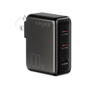 100W GaN USB C Charger Block, 3-Port Slim Foldable Fast Wall Charger for MacBook Pro, iPad, iPhone 17/16/15 Series, Galaxy S25/S24, Dell XPS, Steam Deck, Compact Travel Power Adapter (Black) 100W GaN USB C Charger Block, 3-Port Slim Foldable Fast Wall Charger for MacBook Pro, iPad, iPhone 17/16/15 Series, Galaxy S25/S24, Dell XPS, Steam Deck, Compact Travel Power Adapter (Black)
