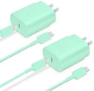 Type C Charger, 2-Pack 25W Type C Chargers Fast Charging Block with 6ft USB C Charger Cable Compatible with Galaxy S23 Ultra/S23+/S22/S21/S20/Phone 16/16 Plus/16 Pro Max/15/15 Pro Max/15 Plus-Green Type C Charger, 2-Pack 25W Type C Chargers Fast Charging Block with 6ft USB C Charger Cable Compatible with Galaxy S23 Ultra/S23+/S22/S21/S20/Phone 16/16 Plus/16 Pro Max/15/15 Pro Max/15 Plus-Green