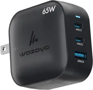 65W GaN Charger, 2XType-C & USB-A Superfast 2.0 Charging, Compatible for iPhone 17/16/16 Pro Max/15 Series/iPad Pro, Smartphones, Tablets and More, PD/PPS/QC 3.0,Compact Foldable Plug 65W GaN Charger, 2XType-C & USB-A Superfast 2.0 Charging, Compatible for iPhone 17/16/16 Pro Max/15 Series/iPad Pro, Smartphones, Tablets and More, PD/PPS/QC 3.0,Compact Foldable Plug