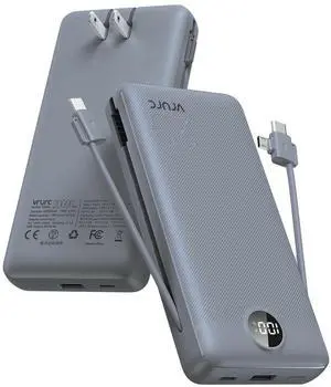 Portable Charger Power Bank 20000mAh,22.5W Fast Charging Power Bank With Cables, 20K USB C Portable Charger With Wall Plug, Phone Battery With Cords For iPhone, Samsung, Android Phones, etc-Grey Portable Charger Power Bank 20000mAh,22.5W Fast Charging Power Bank With Cables, 20K USB C Portable Charger With Wall Plug, Phone Battery With Cords For iPhone, Samsung, Android Phones, etc-Grey