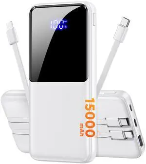Portable Charger Power Bank 15000mAh Battery Pack with Built in Cable Portable Charger Power Bank 15000mAh Battery Pack with Built in Cable