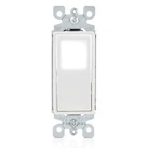 15 Amp Decora LED Illuminated Light Wall Switch Single-Pole, L5611-2W, White 15 Amp Decora LED Illuminated Light Wall Switch Single-Pole, L5611-2W, White