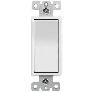 White Single Pole Decorator Paddle Light Switch, 20A, 1 Pack White Single Pole Decorator Paddle Light Switch, 20A, 1 Pack