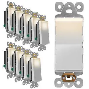 15A Decorator Switch with Lighted Paddle, Illuminated Paddle Switch 15A Decorator Switch with Lighted Paddle, Illuminated Paddle Switch