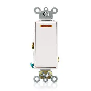 20-Amp 120-Volt Decora Plus Rocker Lighted Handle, Illuminated Off Single-Pole AC Quiet Switch, 5631-2W, White 20-Amp 120-Volt Decora Plus Rocker Lighted Handle, Illuminated Off Single-Pole AC Quiet Switch, 5631-2W, White