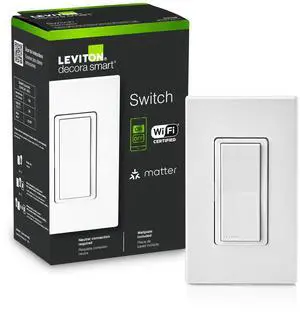 Decora Smart Switch, Wi-Fi, Works with Matter, Alexa, Google Assistant, Apple Home/Siri & Wired or Wirefree 3-Way, Neutral Wire Required, D315S-1RW, White Decora Smart Switch, Wi-Fi, Works with Matter, Alexa, Google Assistant, Apple Home/Siri & Wired or Wirefree 3-Way, Neutral Wire Required, D315S-1RW, White