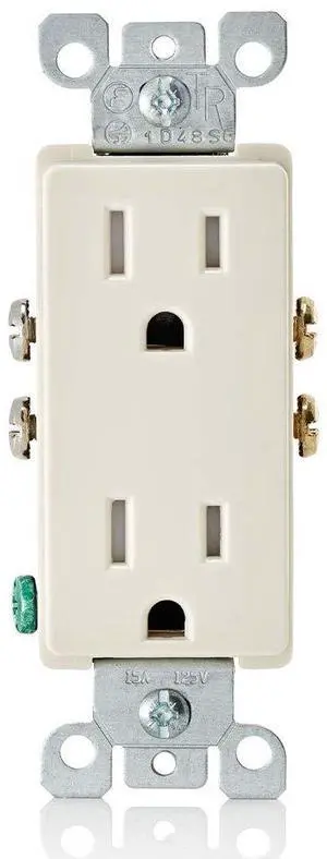 15 Amp Decora Tamper-Resistant Duplex Electrical Wall Outlet, 10 Pack, T5325-TMP, Light Almond 15 Amp Decora Tamper-Resistant Duplex Electrical Wall Outlet, 10 Pack, T5325-TMP, Light Almond