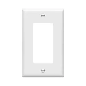 1-Gang White Decorator Light Switch Outlet Wall Plate Cover 1-Gang White Decorator Light Switch Outlet Wall Plate Cover