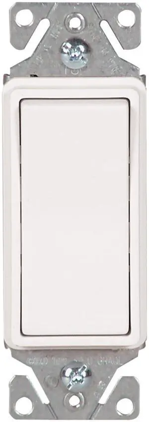 7511W 15 Amp 120/277V Heavy-Duty Grade Single-Pole Decorator Lighted Switch with Back & Push Wire Without Wallplate, White 7511W 15 Amp 120/277V Heavy-Duty Grade Single-Pole Decorator Lighted Switch with Back & Push Wire Without Wallplate, White