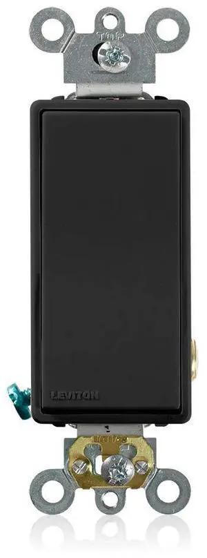 20-Amp 120/277-Volt Decora Plus Rocker Single-Pole AC Quiet Switch, 5621-2E, Black 20-Amp 120/277-Volt Decora Plus Rocker Single-Pole AC Quiet Switch, 5621-2E, Black