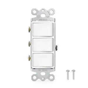 Triple Rocker Decorator Light Switch 15A 120V UL Certified Triple Rocker Decorator Light Switch 15A 120V UL Certified