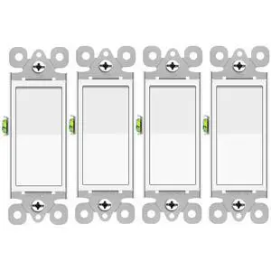 3 Way Switch White, 4 Pack Three Way/Single Pole Light Switch Rocker Switches 15A 120/277V, On/Off Rocker Paddle Interrupter, Residential/Commercial Grade,Home & Office,UL/CUL 3 Way Switch White, 4 Pack Three Way/Single Pole Light Switch Rocker Switches 15A 120/277V, On/Off Rocker Paddle Interrupter, Residential/Commercial Grade,Home & Office,UL/CUL