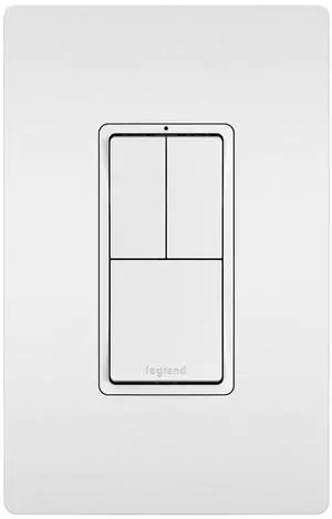 Legrand Radiant RCD113WCC6 15 Amp Combination 3-in-1 Decorator Rocker Light Switch, Two Single Pole Switches and One 3-Way Switch, White with Screwless Wall Plate (1 Count) Legrand Radiant RCD113WCC6 15 Amp Combination 3-in-1 Decorator Rocker Light Switch, Two Single Pole Switches and One 3-Way Switch, White with Screwless Wall Plate (1 Count)