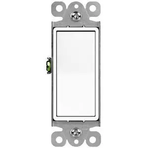 White Single Pole Decorator Paddle Light Switch, 15A, 1 Pack White Single Pole Decorator Paddle Light Switch, 15A, 1 Pack