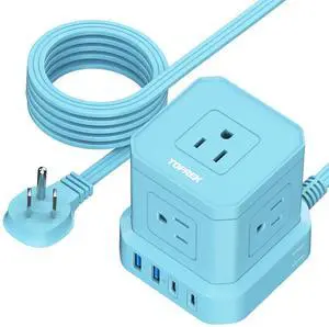 Surge Protector Power Strip, 10 FT Flat Extension Cord with 5 Outlets, 2 USB-C & 2 USB-A, Power Strip with USB for Living Room, Nightstand, Office, Travel, Desk Charging Station, 700J Surge Protector Power Strip, 10 FT Flat Extension Cord with 5 Outlets, 2 USB-C & 2 USB-A, Power Strip with USB for Living Room, Nightstand, Office, Travel, Desk Charging Station, 700J