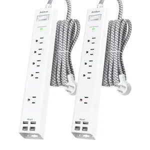 2 Pack Surge Protector Power Strip -6ft Extension Cord, 5 Outlets 4 USB 2 Pack Surge Protector Power Strip -6ft Extension Cord, 5 Outlets 4 USB