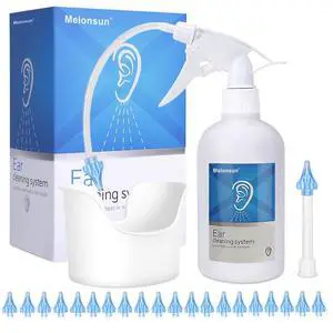Earwax Removal Bottle- Manual Ear Wash System, FSA-HSA-Eligible, 500ml Spray Bottle, Big Basin & 20 Reusable Soft Tips, Safe & Efficient Ear Cleaner w/Rigid Pipe & Flexible Tube for Personal or Family Earwax Removal Bottle- Manual Ear Wash System, FSA-HSA-Eligible, 500ml Spray Bottle, Big Basin & 20 Reusable Soft Tips, Safe & Efficient Ear Cleaner w/Rigid Pipe & Flexible Tube for Personal or Family