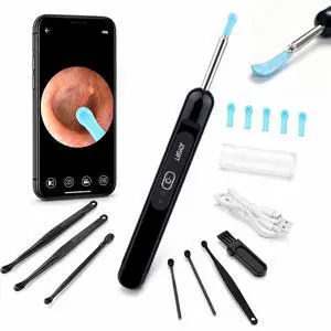 Ear Wax Removal, Ear Wax Removal Kit Tools with 6 LED Lights/IP67 Waterproof Lens/8 Traditional, Ear Cleaner with Camera 1080P HD USB Rechargeable Ear Picker Cleaning kit Black Ear Wax Removal, Ear Wax Removal Kit Tools with 6 LED Lights/IP67 Waterproof Lens/8 Traditional, Ear Cleaner with Camera 1080P HD USB Rechargeable Ear Picker Cleaning kit Black