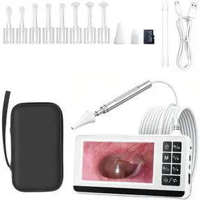 Digital Otoscope with 4.5" HD Screen,3.9mm Ear Camera,Ear Wax Removal Tool with 3-Level Adjustable Lights,32GB Card,Ear Cleaning Kit No App or WiFi Needed Digital Otoscope with 4.5" HD Screen,3.9mm Ear Camera,Ear Wax Removal Tool with 3-Level Adjustable Lights,32GB Card,Ear Cleaning Kit No App or WiFi Needed