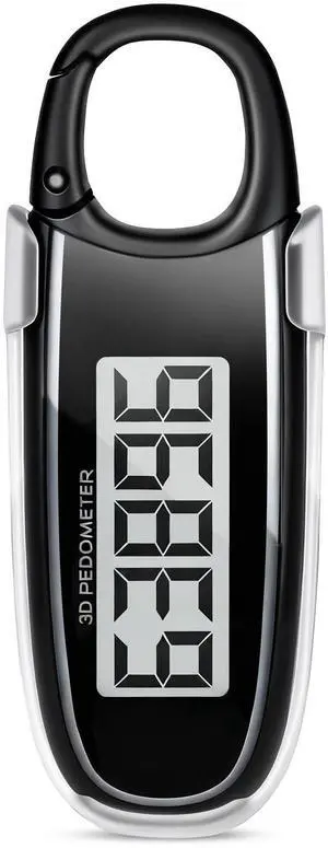 3D Pedometer for Walking, Simple Step Counter with Clip & Carabiner 3D Pedometer for Walking, Simple Step Counter with Clip & Carabiner