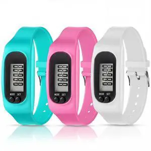 3 Pcs Walking Running Pedometer Tracker Watch,Pink, White, Mint Green 3 Pcs Walking Running Pedometer Tracker Watch,Pink, White, Mint Green