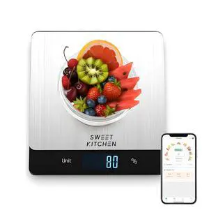 Smart Food Scale for Kitchen,Digital Food Scale with Nutritional Calculator, 24 Nutrients Tracking for Weight Loss, Connect to Smartphone App Android and iOS, Stainless Steel 11lb max Smart Food Scale for Kitchen,Digital Food Scale with Nutritional Calculator, 24 Nutrients Tracking for Weight Loss, Connect to Smartphone App Android and iOS, Stainless Steel 11lb max