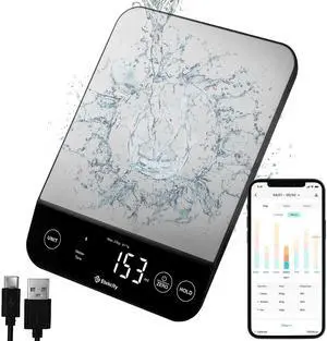 22lb Food Nutrition Scale, Smart Calorie Calculator, Waterproof 22lb Food Nutrition Scale, Smart Calorie Calculator, Waterproof