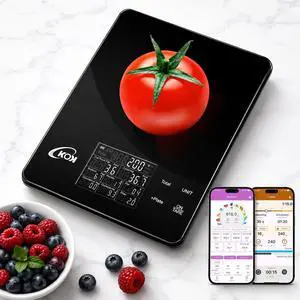 Smart Food Scale with 30 Nutritional Calculator, Coffee Timer Function APP, Track Calorie, Macro, Carb for Weight Loss Keto and Diabetic, Espresso Scale Weight Grams and Ounces 5 Unit 1g/0.05oz Smart Food Scale with 30 Nutritional Calculator, Coffee Timer Function APP, Track Calorie, Macro, Carb for Weight Loss Keto and Diabetic, Espresso Scale Weight Grams and Ounces 5 Unit 1g/0.05oz