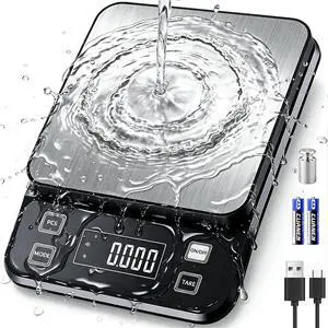 IPX7 Waterproof Food Scale 0.1g Precision Kitchen Scale, 10kg/22lb Digital Food Scale USB Rechargeable, Backlight Gram Scale Stainless Steel & Washable Digital Scale for Cooking, Baking,Weight Loss IPX7 Waterproof Food Scale 0.1g Precision Kitchen Scale, 10kg/22lb Digital Food Scale USB Rechargeable, Backlight Gram Scale Stainless Steel & Washable Digital Scale for Cooking, Baking,Weight Loss