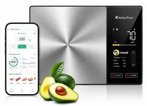 Smart Food Scale with Nutritional Calculator, Bluetooth App for Calorie & Macro Tracking, 24 Nutrients, 11lb/1g Stainless Steel Kitchen Scale Smart Food Scale with Nutritional Calculator, Bluetooth App for Calorie & Macro Tracking, 24 Nutrients, 11lb/1g Stainless Steel Kitchen Scale