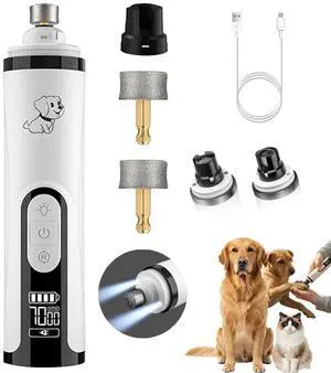 Silent Pets Nail Grinder with 2 Lights and 3 Speeds,Cordless Nail Trimmers Silent Pets Nail Grinder with 2 Lights and 3 Speeds,Cordless Nail Trimmers