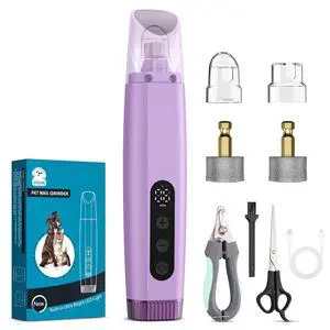 Dog Nail Grinder with LED Light, 6-Speed Quiet Electric Pet Nail Trimmers, Forward/Reverse, Powerful No-Stall Motor, 2000mAh Battery 8H Runtime, Dust Capture with Nail Clippers for Dogs & Cats Dog Nail Grinder with LED Light, 6-Speed Quiet Electric Pet Nail Trimmers, Forward/Reverse, Powerful No-Stall Motor, 2000mAh Battery 8H Runtime, Dust Capture with Nail Clippers for Dogs & Cats