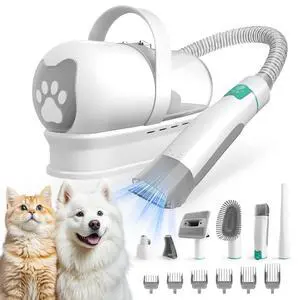 Dog Grooming Kit, Pet Grooming Vacuum with Pet Clipper Nail Grinder, Dog Hair Vacuum with 6 Pet Grooming Tools for Dogs Cats Shedding Grooming Dog Grooming Kit, Pet Grooming Vacuum with Pet Clipper Nail Grinder, Dog Hair Vacuum with 6 Pet Grooming Tools for Dogs Cats Shedding Grooming