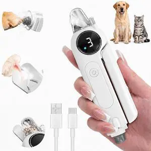 2-in-1 Quiet Electric Pet Nail Clipper & Grinder with Light for Dogs Cats 2-in-1 Quiet Electric Pet Nail Clipper & Grinder with Light for Dogs Cats