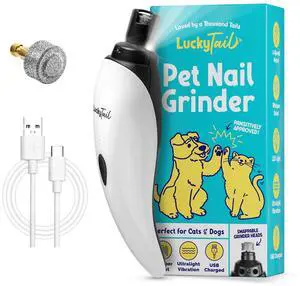 Pet Nail Grinder for Dogs and Cats - Super Quiet and Low Vibration Electric Dog Nail Grinder with 2 LED Lights - USB Rechargeable and Cordless - 2 Speeds - Small to Large Pets Pet Nail Grinder for Dogs and Cats - Super Quiet and Low Vibration Electric Dog Nail Grinder with 2 LED Lights - USB Rechargeable and Cordless - 2 Speeds - Small to Large Pets