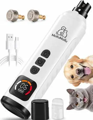 Dog Nail Grinder, Quiet 6-Speed Electric Pet Nail Trimmer with Upgraded Motor, 2 LED Lights, LCD Display, Type-C Charging, 1200mAh Battery, 3 Diamond Grinding Wheels for Dogs and Cats Dog Nail Grinder, Quiet 6-Speed Electric Pet Nail Trimmer with Upgraded Motor, 2 LED Lights, LCD Display, Type-C Charging, 1200mAh Battery, 3 Diamond Grinding Wheels for Dogs and Cats