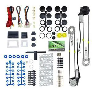 Universal 2-Door Power Window Conversion Kit Electric Power Window Lift Roll Up Regulator w/Switches, Wiring | Fit for 2-Door Vehicles with Manual Windows, Sedan, Pickup, Off-Road, Vans, SUV Universal 2-Door Power Window Conversion Kit Electric Power Window Lift Roll Up Regulator w/Switches, Wiring | Fit for 2-Door Vehicles with Manual Windows, Sedan, Pickup, Off-Road, Vans, SUV