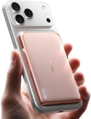 MiniMag Pro Power Bank, Ultra Slim Semi Solid-State Portable Charger, Wireless 5,000mAh Magnetic Battery Pack, Fast Charging, Travel Essential for iPhone 17/16/15/14/13/12, Blush Pink MiniMag Pro Power Bank, Ultra Slim Semi Solid-State Portable Charger, Wireless 5,000mAh Magnetic Battery Pack, Fast Charging, Travel Essential for iPhone 17/16/15/14/13/12, Blush Pink