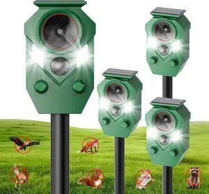 Solar Animal Repeller Outdoor, Ultrasonic Strobe Light Deterrent for Raccoons, Deer, Squirrels, Cats, Dogs, Foxes, Skunks & Rabbits, Waterproof, Gradual Behavior Training for Yard Garden Solar Animal Repeller Outdoor, Ultrasonic Strobe Light Deterrent for Raccoons, Deer, Squirrels, Cats, Dogs, Foxes, Skunks & Rabbits, Waterproof, Gradual Behavior Training for Yard Garden