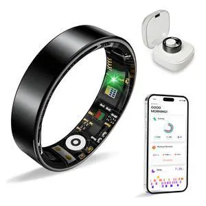 New Smart Ring Health Tracker for Women & Men, Sleep Exercise Health Monitoring, Daily Tracking, iOS/Android Compatible, IP68 Waterproof, No Subscription Required, 5Day Battery Life (Black, 12) New Smart Ring Health Tracker for Women & Men, Sleep Exercise Health Monitoring, Daily Tracking, iOS/Android Compatible, IP68 Waterproof, No Subscription Required, 5Day Battery Life (Black, 12)