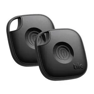 Tile - Bluetooth Tracker, Keys Finder and Item Locator for Keys, Bags and More. Phone Finder. Both iOS and Android Compatible. 2-Pack (Black) Tile - Bluetooth Tracker, Keys Finder and Item Locator for Keys, Bags and More. Phone Finder. Both iOS and Android Compatible. 2-Pack (Black)